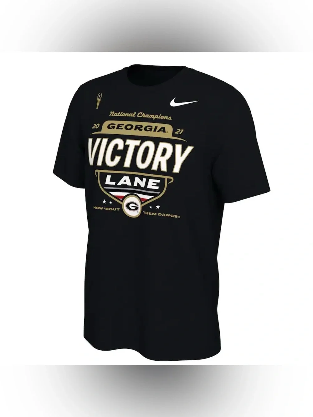 Nike Black Georgia 2021 Victory Lane Graphic Tee with Gold & White Accents (XL)